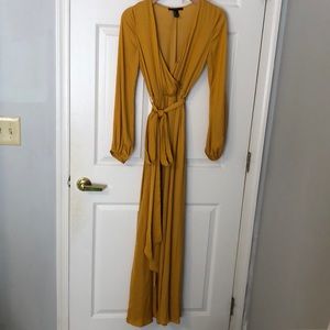 Maxi Satin Mustard Summer Dress- Forever 21